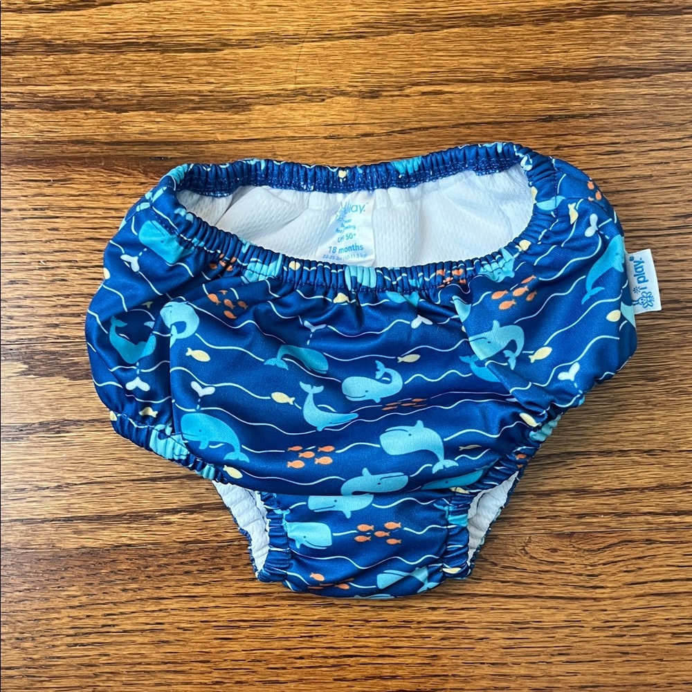 i play. Blue Whale Pattern Diaper Cover